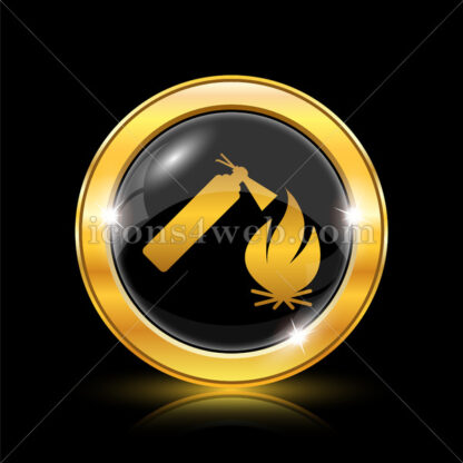 Fire extinguisher golden icon. - Website icons