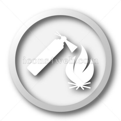 Fire extinguisher white icon. Fire extinguisher white button - Website icons
