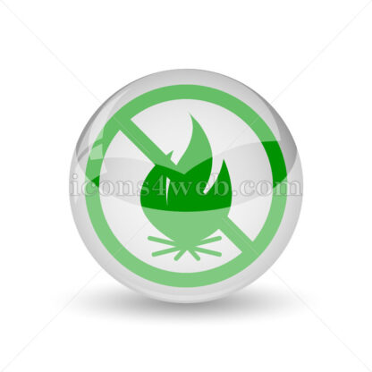 Fire forbidden glossy icon. Fire forbidden glossy button - Website icons