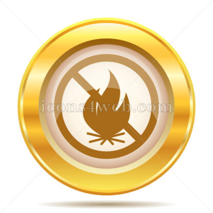 Fire forbidden golden button - Website icons