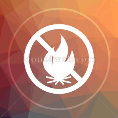 Fire forbidden low poly icon. Website low poly icon - Website icons