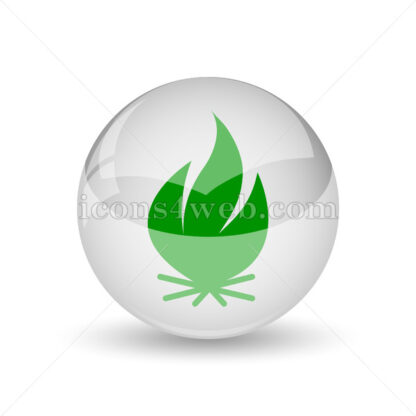 Fire glossy icon. Fire glossy button - Website icons