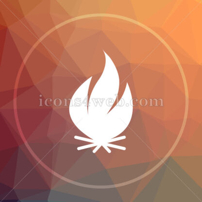 Fire low poly icon. Website low poly icon - Website icons