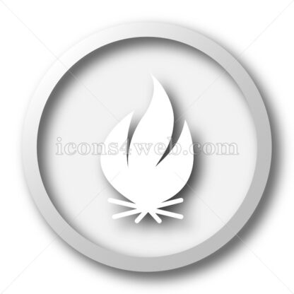 Fire white icon. Fire white button - Website icons