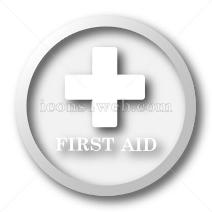 First aid white icon. First aid white button - Website icons