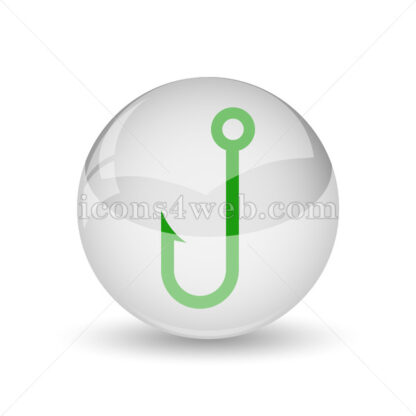 Fish hook glossy icon. Fish hook glossy button - Website icons