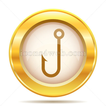 Fish hook golden button - Website icons