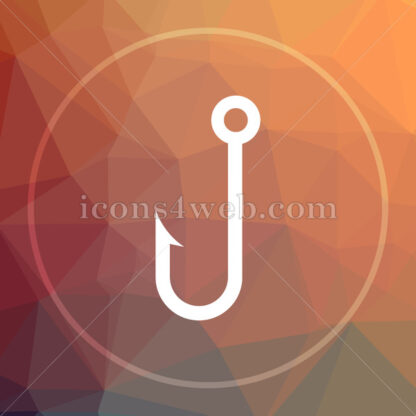 Fish hook low poly icon. Website low poly icon - Website icons