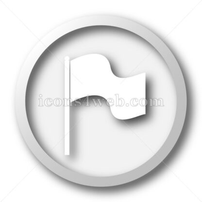 Flag white icon. Flag white button - Website icons