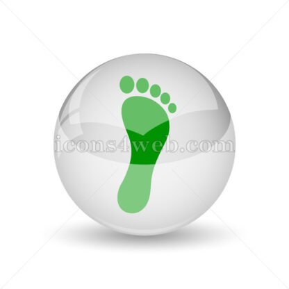 Foot print glossy icon. Foot print glossy button - Website icons