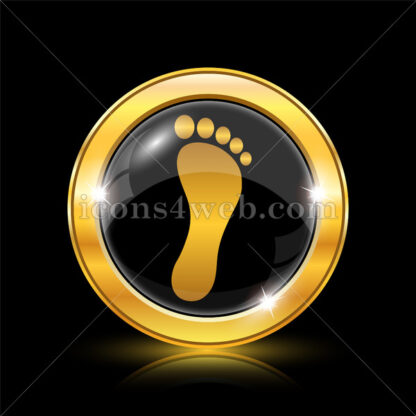 Foot print golden icon. - Website icons