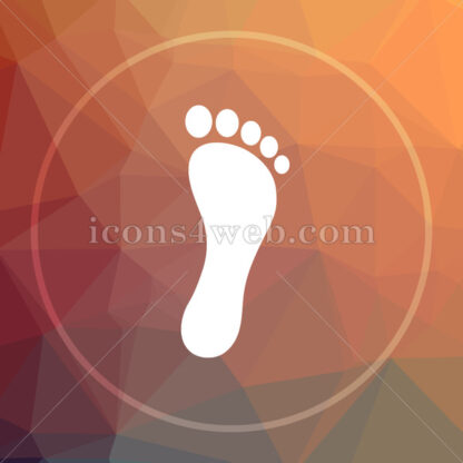 Foot print low poly icon. Website low poly icon - Website icons