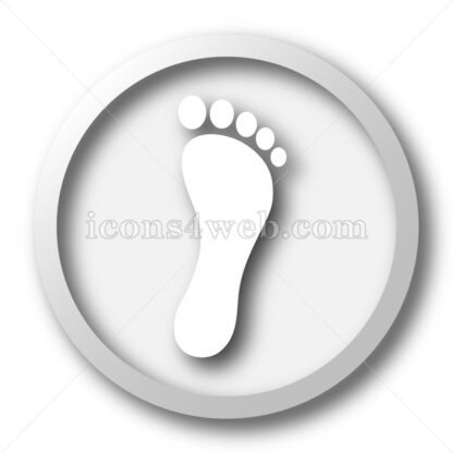 Foot print white icon. Foot print white button - Website icons