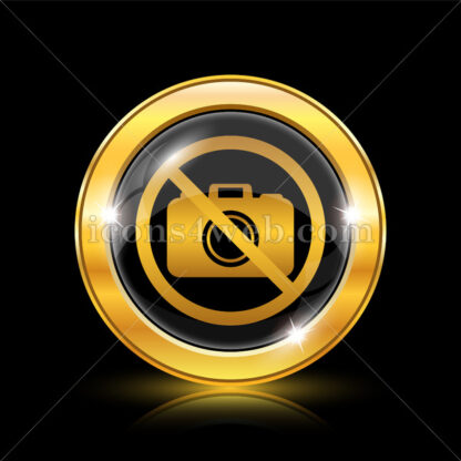 Forbidden camera golden icon. - Website icons