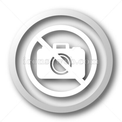 Forbidden camera white icon. Forbidden camera white button - Website icons