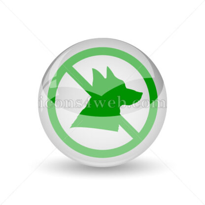Forbidden dogs glossy icon. Forbidden dogs glossy button - Website icons