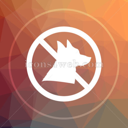 Forbidden dogs low poly icon. Website low poly icon - Website icons