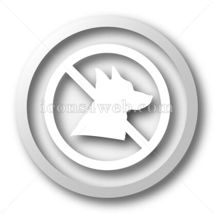 Forbidden dogs white icon. Forbidden dogs white button - Website icons