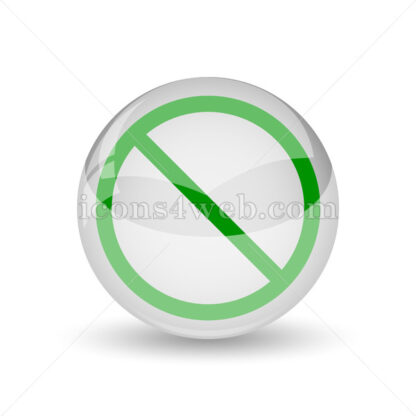 Forbidden glossy icon. Forbidden glossy button - Website icons