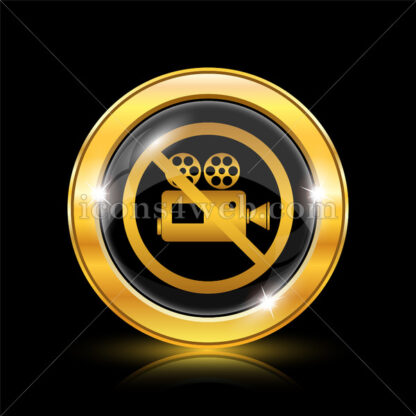 Forbidden video camera golden icon. - Website icons
