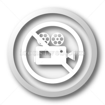 Forbidden video camera white icon button - Icons for website