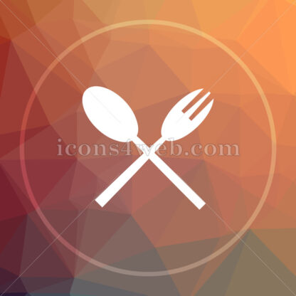 Fork and spoon low poly icon. Website low poly icon - Website icons
