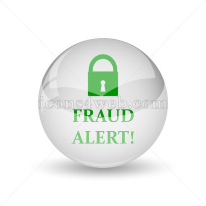 Fraud alert glossy icon. Fraud alert glossy button - Website icons