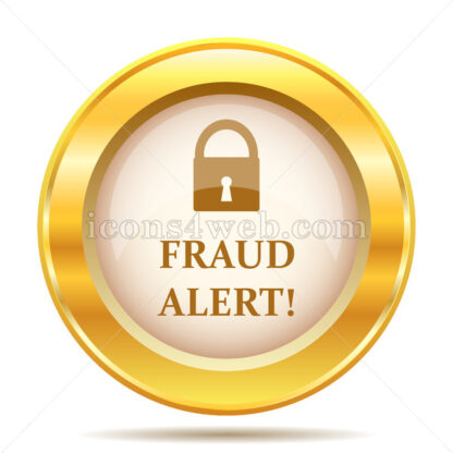 Fraud alert golden button - Website icons