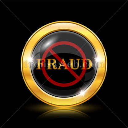 Fraud forbidden golden icon. - Website icons