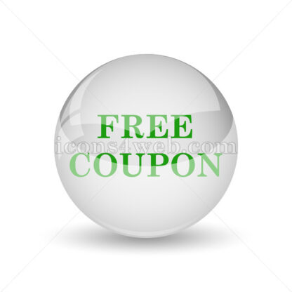 Free coupon glossy icon. Free coupon glossy button - Website icons