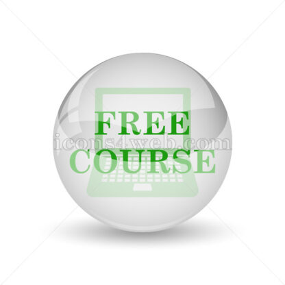 Free course glossy icon. Free course glossy button - Website icons