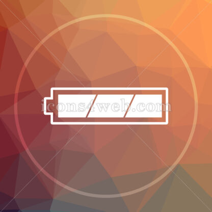 Fully charged battery low poly icon. Website low poly icon - Website icons