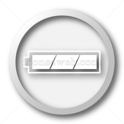 Fully charged battery white icon button - Icons for website