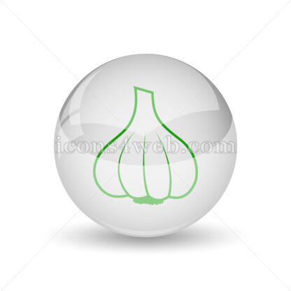 Garlic glossy icon. Garlic glossy button - Website icons
