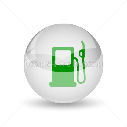 Gas pump glossy icon. Gas pump glossy button - Website icons