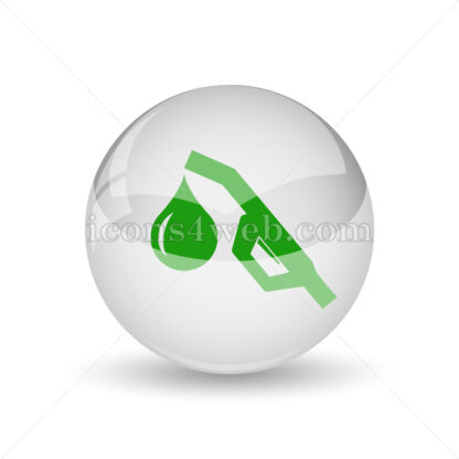 Gasoline pump nozzle glossy icon. Gasoline pump nozzle glossy button - Website icons