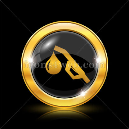 Gasoline pump nozzle golden icon. - Website icons
