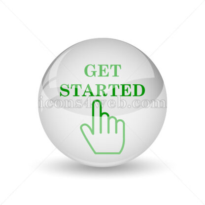 Get started glossy icon. Get started glossy button - Website icons