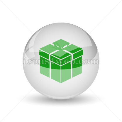 Gift glossy icon. Gift glossy button - Website icons