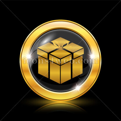 Gift golden icon. - Website icons