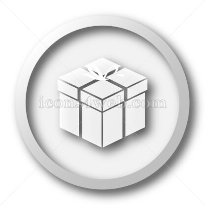 Gift white icon. Gift white button - Website icons