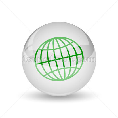 Globe glossy icon. Globe glossy button - Website icons