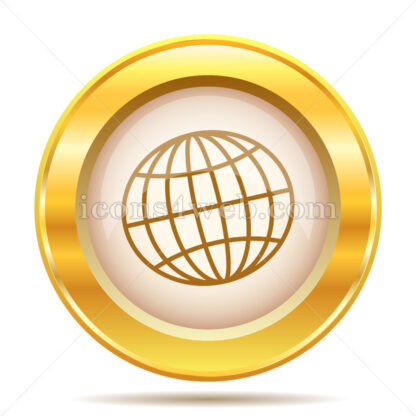 Globe golden button - Website icons