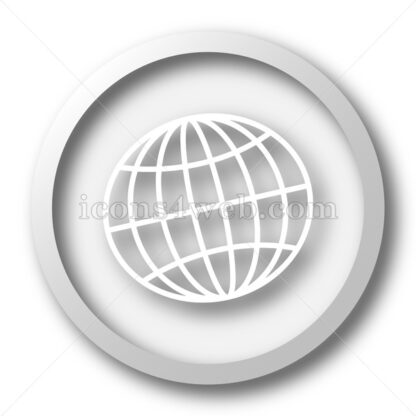 Globe white icon. Globe white button - Website icons