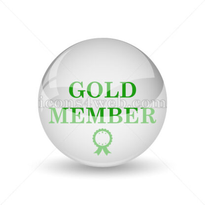 Gold member glossy icon. Gold member glossy button - Website icons