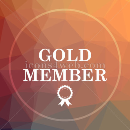 Gold member low poly icon. Website low poly icon - Website icons