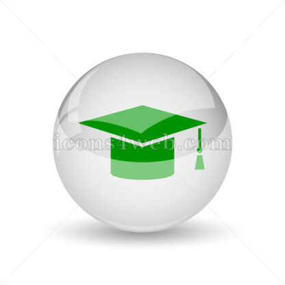 Graduation glossy icon. Graduation glossy button - Website icons