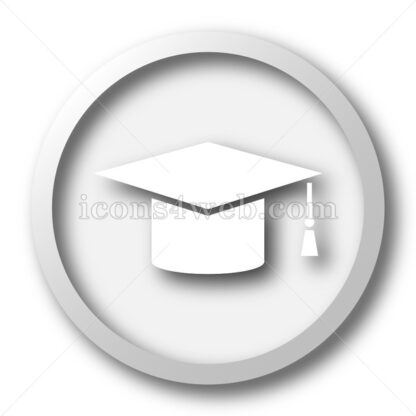 Graduation white icon. Graduation white button - Website icons