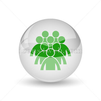 Group of people glossy icon. Group of people glossy button - Website icons