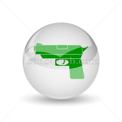 Gun glossy icon. Gun glossy button - Website icons